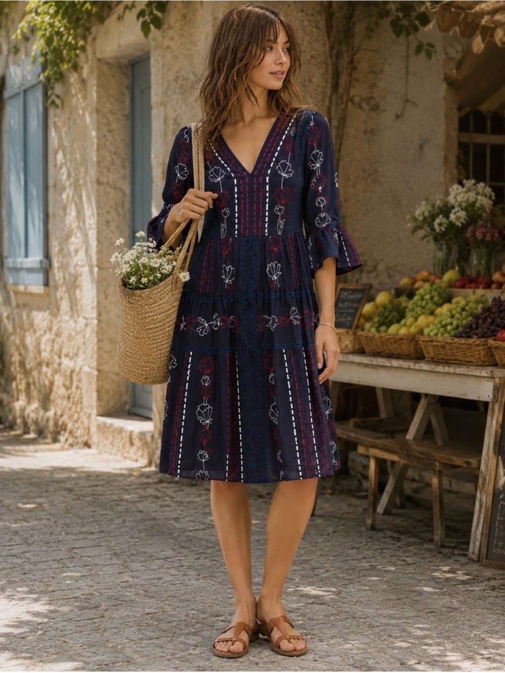 Anthropologie AKEMI + KIN Hailey Dress - Navy Blue Size 00 EUC